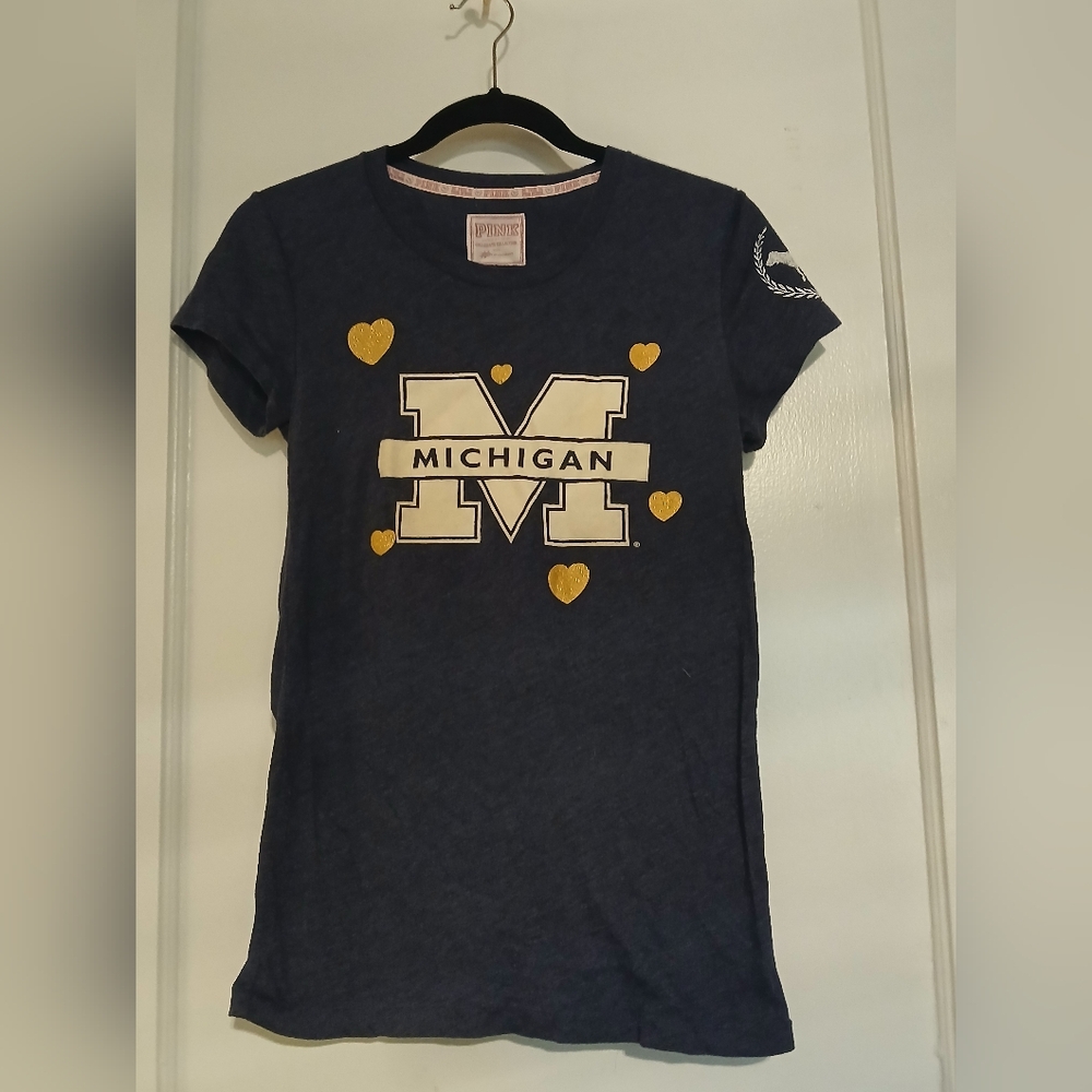 University of Michigan Wolverines Womens T-Shirt, Victoria's Secret Pink